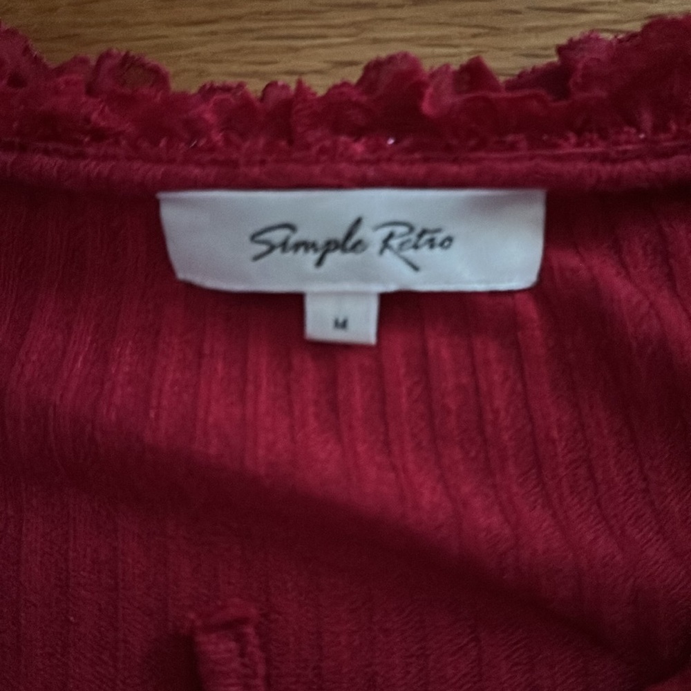 Red Ruffle Top - Picture 2 of 4